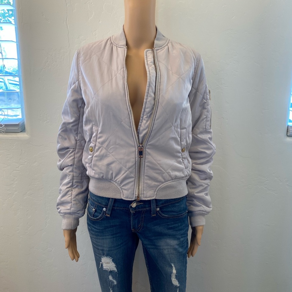 Romeo & Juliet Couture Cream Bomber Jacket Beige Size S - Picture 1 of 10